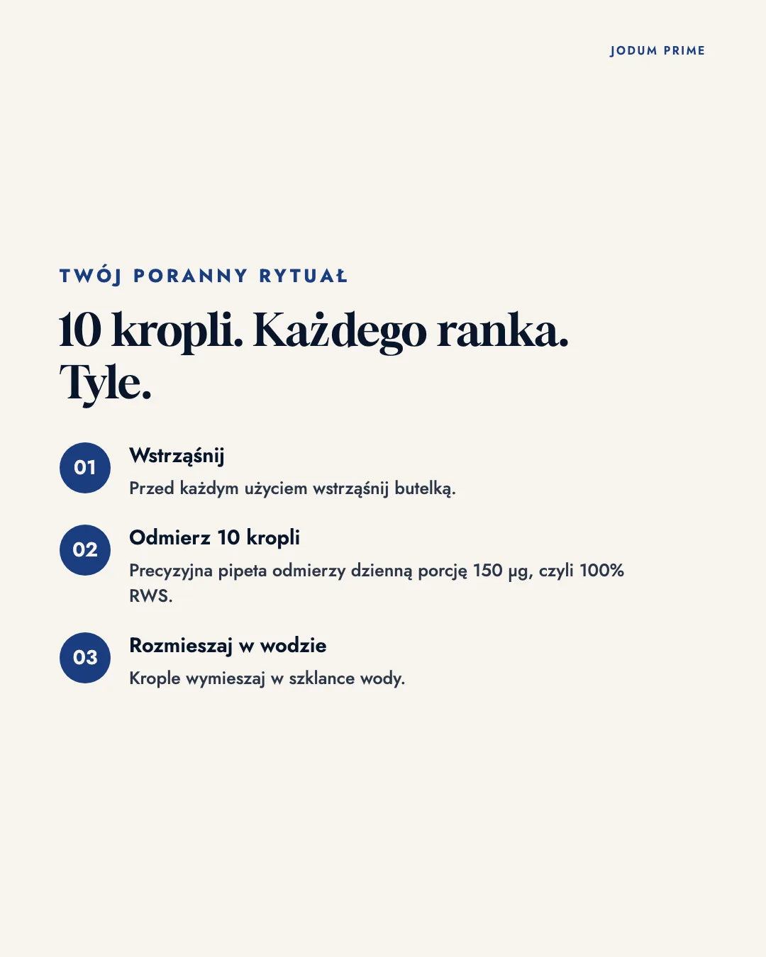 Jak stosować JODUM Prime. Trzy kroki porannego rytuału